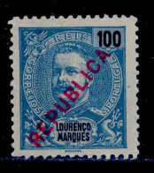 ! ! Lourenco Marques - 1917 King Carlos Local Republica 100 R - Af. 150 - No Gum - Lourenco Marques