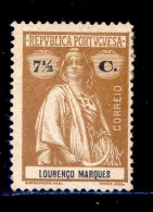 ! ! Lourenco Marques - 1914 Ceres 7 1/2 C (Porcelana) - Af. 124 - MH - Lourenzo Marques