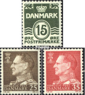 Dänemark 410y,411y-412y (kompl.Ausg.) Floureszierendes Papier Postfrisch 1963 Ziffer, Frederik - Nuevos