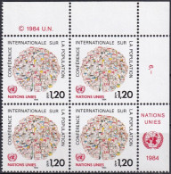 UNO GENF 1984 Mi-Nr. 119 Eckrand-Viererblock ** MNH - Ongebruikt