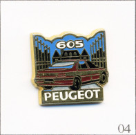 Pin's Automobile - Peugeot / Modèle 605 Bordeaux - Version Château Noir. Estampillé Hélium. Zamac. T720-04 - Peugeot