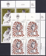 UNO GENF 1984 Mi-Nr. 124/25 Eckrand-Viererblocks ** MNH - Ungebraucht