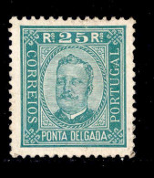 ! ! Ponta Delgada - 1892 D. Carlos 25 R (Perf. 11 3/4) - Af. 05 - No Gum - Ponta Delgada