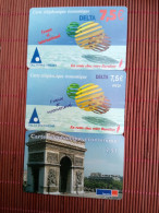 3 Prepaidcards France Used  Rare - Prepaid: Mobicartes