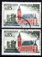 VARIETES Sur TIMBRES FRANCE N° 1316  OBLITERE : TEINTES PLUS CLAIRES SUR LE 2ème TIMBRE - Gebraucht