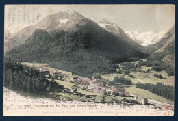 Grisons. Pontresina. Vue Aérienne Du Village Dans Le Val Bernina Avec Le  Piz Palu (3905 M) Et Le Glacier Rosegg. 1905 - Pontresina