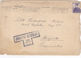 KING MICHAEL STAMP, WW2, BUCHAREST NR 216/C1 CENSORED COVER, 1942, ROMANIA - Covers & Documents