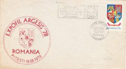 DACIAN STATE ANNIVERSARY POSTMARKS, PITESTIPHILATELIC EXHIBITION SPECIAL COVER, 1978, ROMANIA - Lettres & Documents