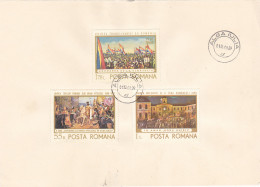 ROMANIAN STATES UNIFICATIONS, STAMPS ON THICK PAPER, 1968, ROMANIA - Lettres & Documents