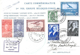 CARTE 1937 1 VOL  LEOPOLDVILLE BRUXELLE VOIR SCAN POUR ETAT - Covers & Documents