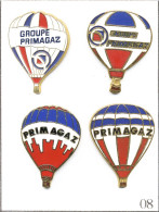 LOT 4 Pin's Transport - Montgolfière / Ballon Groupe Primagaz. EGF. T724-08B - Airships