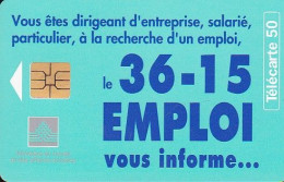 F651 05/1996 - 36.15 EMPLOI - 50 SO3 - (verso : N° Deux Ligne Centrées) - 1996