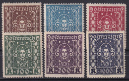 AUSTRIA 1922/24 - MNH - ANK 398B-402B, 404B - Complete Set! - Nuevos