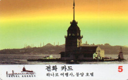 TURKEY - PREPAID - KOC NET - MAIDEN'S TOWER - MINT (BACK IN KOREAN LANGUAGE) - Turkije