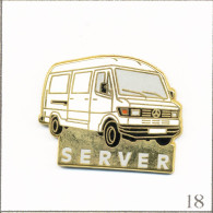 Pin's Transport - Utilitaire / Mercedes Server - Version Blanche. Estampillé Sofrec. Zamac. T726-18 - Mercedes