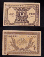INDOCINA 10 CENTS 1942 PIK 89A QFDS - Indochine