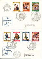 Hungary Registered FDC Complete Set Of 7 Stamps On 2 Covers DRAWINGS 29-12-1981 Sent To Germany - FDC