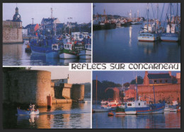 Concarneau : Le Port De Pêche Devant La Ville Close- Bateaux (circulé 1991) - Combrit Ste-Marine