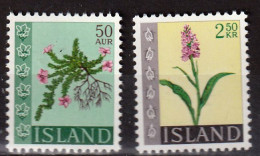 ISLANDE - Fleurs, Flowers, Saxifrange à Feuilles Opposées, Orchidée - Y&T N° 370-371 - 1968 - MNH - Ungebraucht