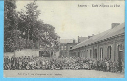 Lessines (Hainaut)-+/-1920-Ecole Moyenne De L'Etat*Photo De Groupe Des élèves- Edit. Vve Van Cromphout Et Fils, Lessines - Lessen