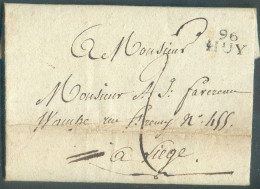 LAC De 96 HUY Le 25 Pluviose AN 13 (14 Février 1805) Vers Liège - 21720 - 1794-1814 (Französische Besatzung)