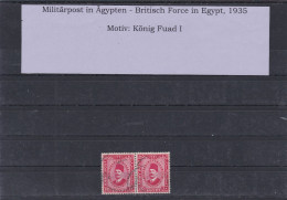 ÄGYPTEN - EGYPT - MILITÄR POST - BRITSH FORCES - ARMY POST KÖNIG FUAD PORTRÄT 1935  USED - Gebraucht