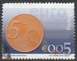 Portugal, 2002 - Euro, €0,05 -|- Mundifil - 2836 - Used Stamps