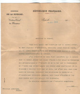 VP22.469 - MILITARIA - PARIS 1903 - Lettre Du Ministère De La Guerre à M. RIDOUARD,Député Et Concernant Le Soldat AURIAU - Documenti