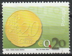 Portugal, 2002 - Euro, €0,20 -|- Mundifil - 2838 - Usado