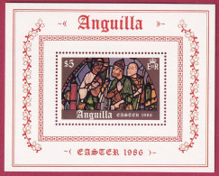 Anguilla Block 67 Postfrisch, Ostern, Glasfenster - Chritus Und Die Jünger Von Emmaus ( Nr. 1932 ) - Pasqua