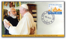 Vatican 2023 Pope Francis ,Catholic Church,Vatican City,Bishop,Jesus,Christianity, Indaia PM Narendra Modi (**) Inde - Storia Postale