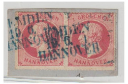 ALLEMAGNE --HANOVRE --Yvert Et Tellier N°24  Paire Du 1G Oblitéré " EMDEN / 10.6/HANOVER" - Hanover