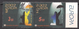 Kroatien / Croatia  (2002)  Mi.Nr.  610 + 611  Gest. / Used  (11he04)  EUROPA / Paar - Pair - 2002