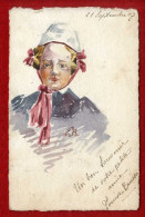 PORTRAIT DE FEMME AVEC CHAPEAU  -  AQUARELLE ECRITE ET SIGNEE LOUISE BUISSON NE A PARIS SOCIETAIRE DES ARTISTE FRANCAIS - Aquarelles