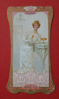 Chromo  LU  Lefevre -Utile  Osselet   Art Nouveau   Champagne  Femme En Robe De Soirée - Lu