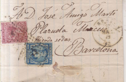 Año 1876 Edifil 175-188 Carta  Matasellos Tarragona Jose Maria Hernandez - Cartas & Documentos
