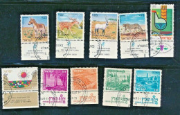 Israel 1971 Year Set Full Tabs VF USED STAMPS WITH 1st DAY POST MARK OFF FDC's - Used Stamps (with Tabs)