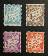 ANDORRE 1938 - NEUF*/MH - LUXE - YT TAXE T 17 / 20 - Unused Stamps