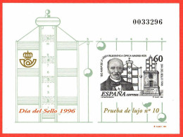 España. Spain. 1996. PO. Dia Del Sello. 150 Años Linea Telegrafica Madrid - Irun - Blocs & Hojas