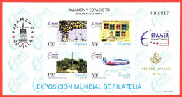 España. Spain. 1996. PO. ESPAMER '96. Exposicion Filatelica Mundial. Aviacion Y Espacio. Sevilla - Blocs & Hojas