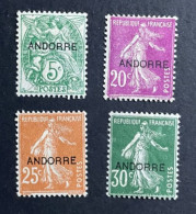 ANDORRE 1931 - NEUF*/MH - YT 5 + 8 + 9 + 10 - Neufs