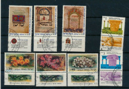 Israel 1986 Year Set Full Tabs VF WITH 1st Day POST MARKS FROM FDC's - Used Stamps (with Tabs)