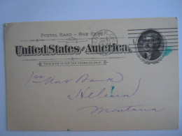 USA Jan 1895 Scott UX12 Postal Card Denver, Colo To Helena, Mont Entier Ganzsache - ...-1900