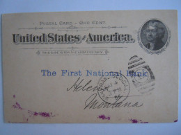 USA May 1896 Scott UX12 Postal Card San Francisco, Cal To Helena, Mont Entier Ganzsache - ...-1900