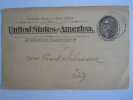 USA  1898 Scott UX12 Postal Card Invitation Reception Tendered To The Vaudeville Company Entier Ganzsache - ...-1900