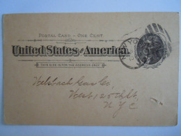 USA Feb Circa 1898 Scott UX12 Postal Card New York Entier Ganzsache - ...-1900