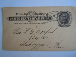 USA Jul ? Scott UX14 Postal Card Chicago To Sheboygan Wisconsin Entier Ganzsache - ...-1900