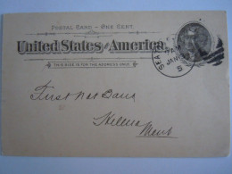 USA Jan 1895 Scott UX12 Postal Card Seattle To Helena Mont Entier Ganzsache - ...-1900