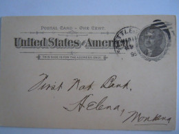 USA Mar 1895 Scott UX12 Postal Card Seattle To Helena Mont Entier Ganzsache - ...-1900