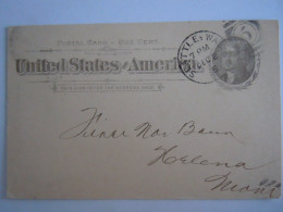 USA Dec 1895 Scott UX12 Postal Card Seattle To Helena Mont Entier Ganzsache - ...-1900